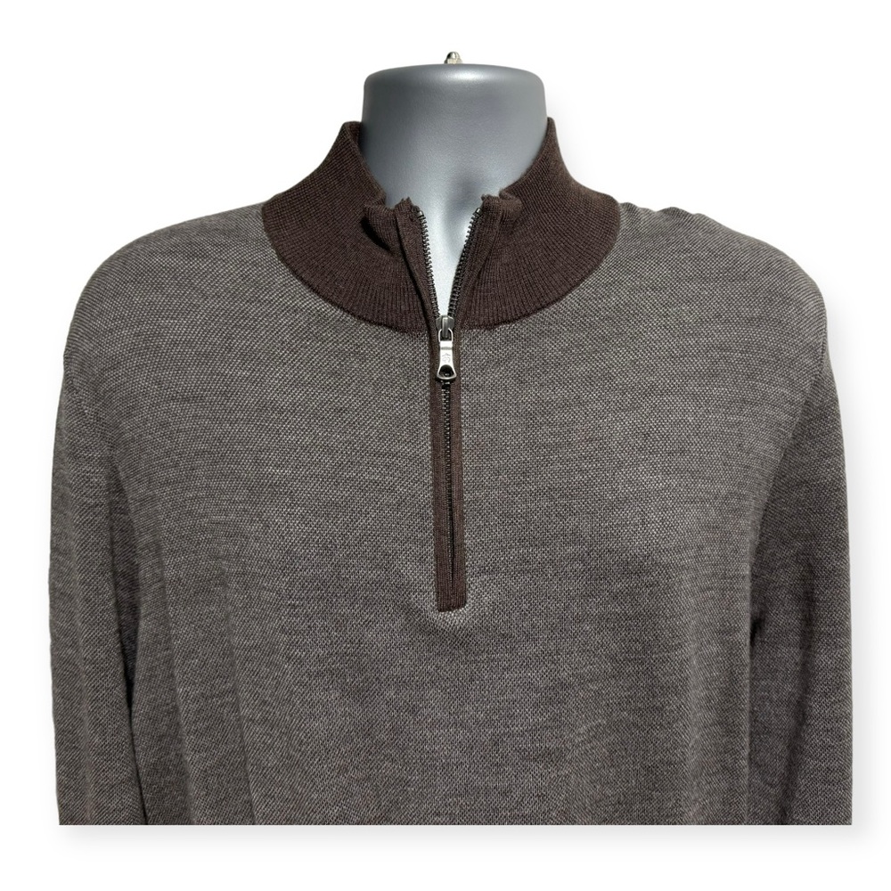 Brooks Brothers Extra Fine Merino Quarter (1/4) Zip Sweater - Size XL